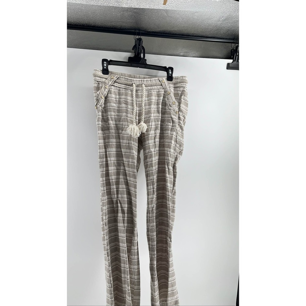 Women's Striped Lounge Pants Drawstring Boho Wide‎ Leg Casual Sz 11, Jolt